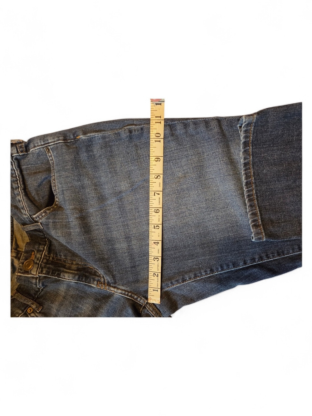 Eddie Bauer Womens Boyfriend Relaxed Distressed Jeans Size 10 Dark Wash - Picture 11 of 14